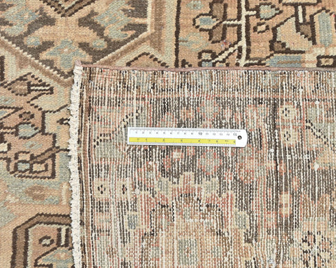 10x13 Vintage Heriz Brown Persian Style Hand Knotted Wool Area Rug